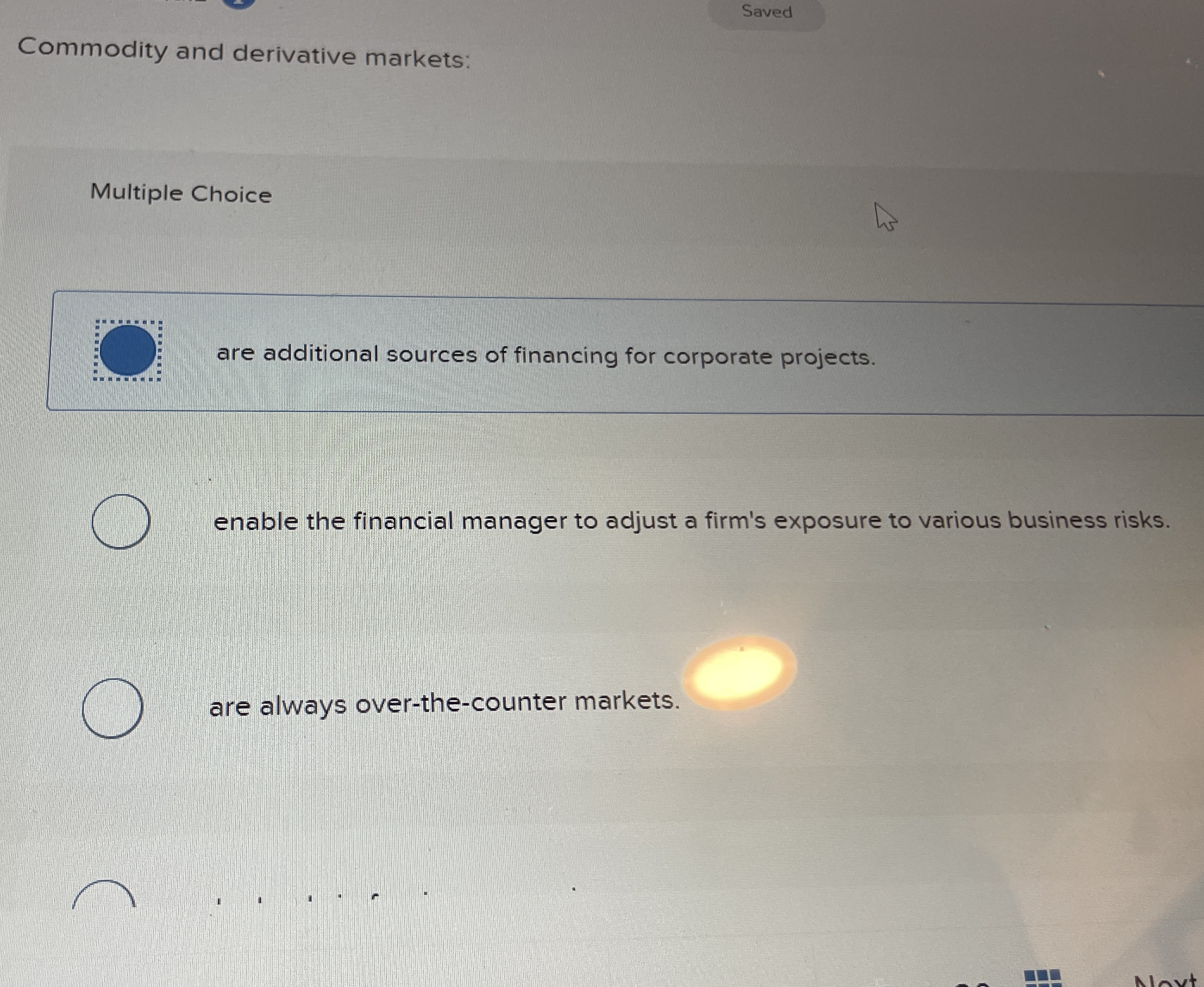 Saved Commodity and derivative markets: Multiple