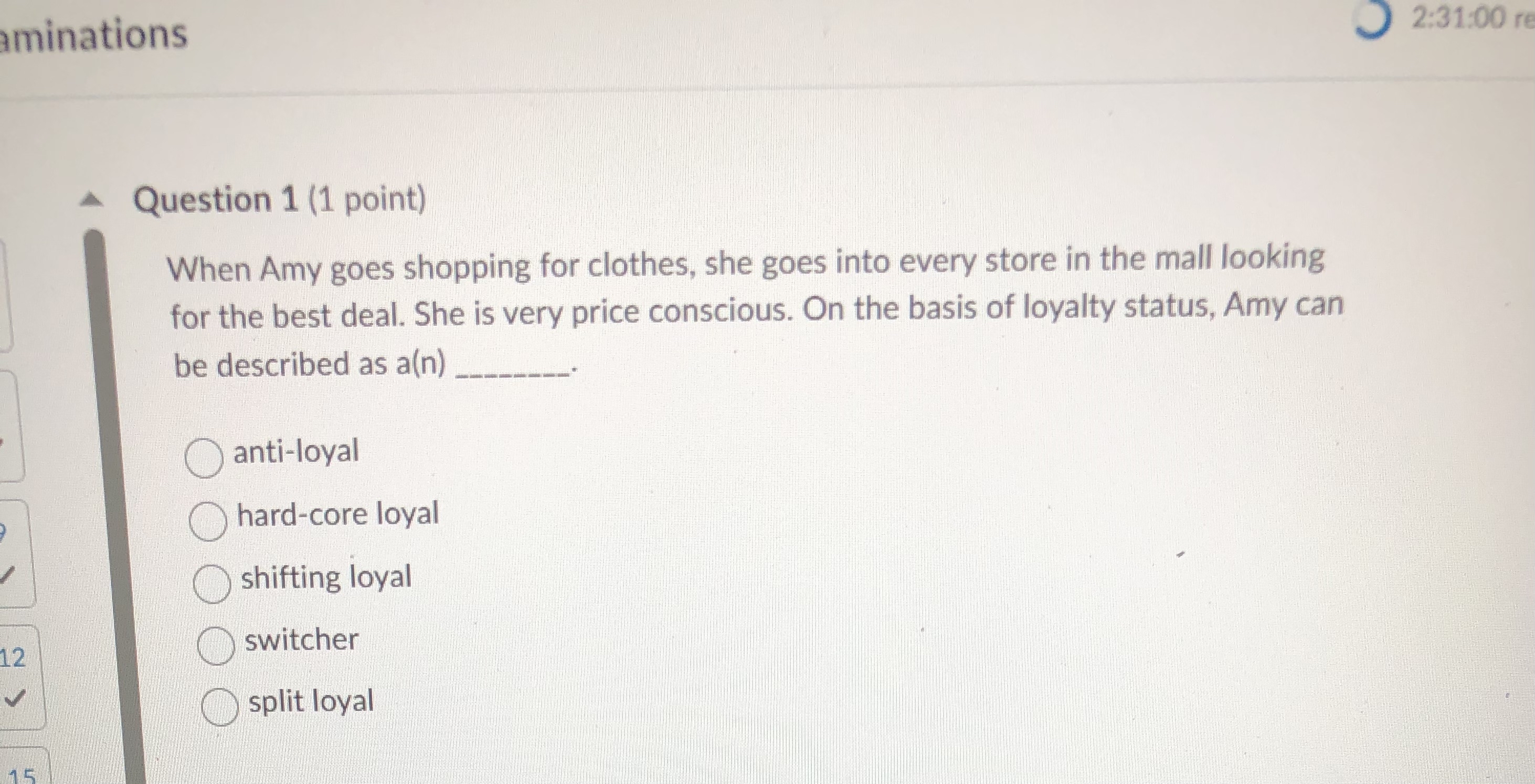 aminations 2 : 3 1 : 0 0 re Question 1 ( 1 point