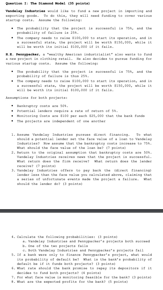 Question I: The Diamond Model ( 3 5 points )