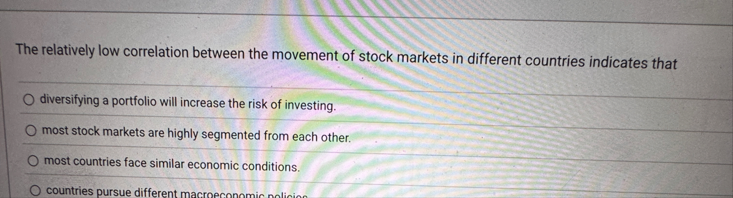 The relatively low correlation between the
