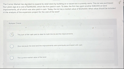 The Corner Market has decided so expand ins