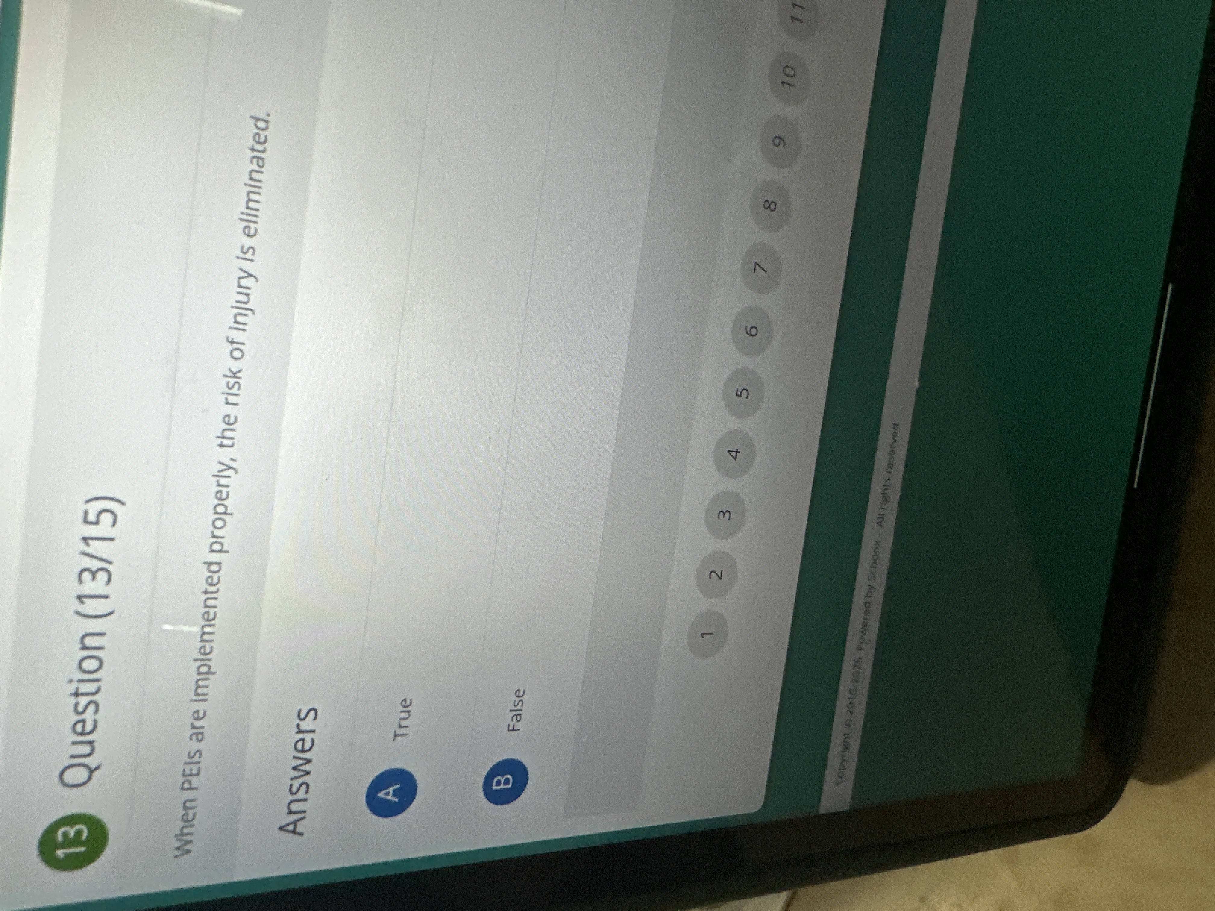 Question ( 1 3 / 1 5 ) When PEls are implemented