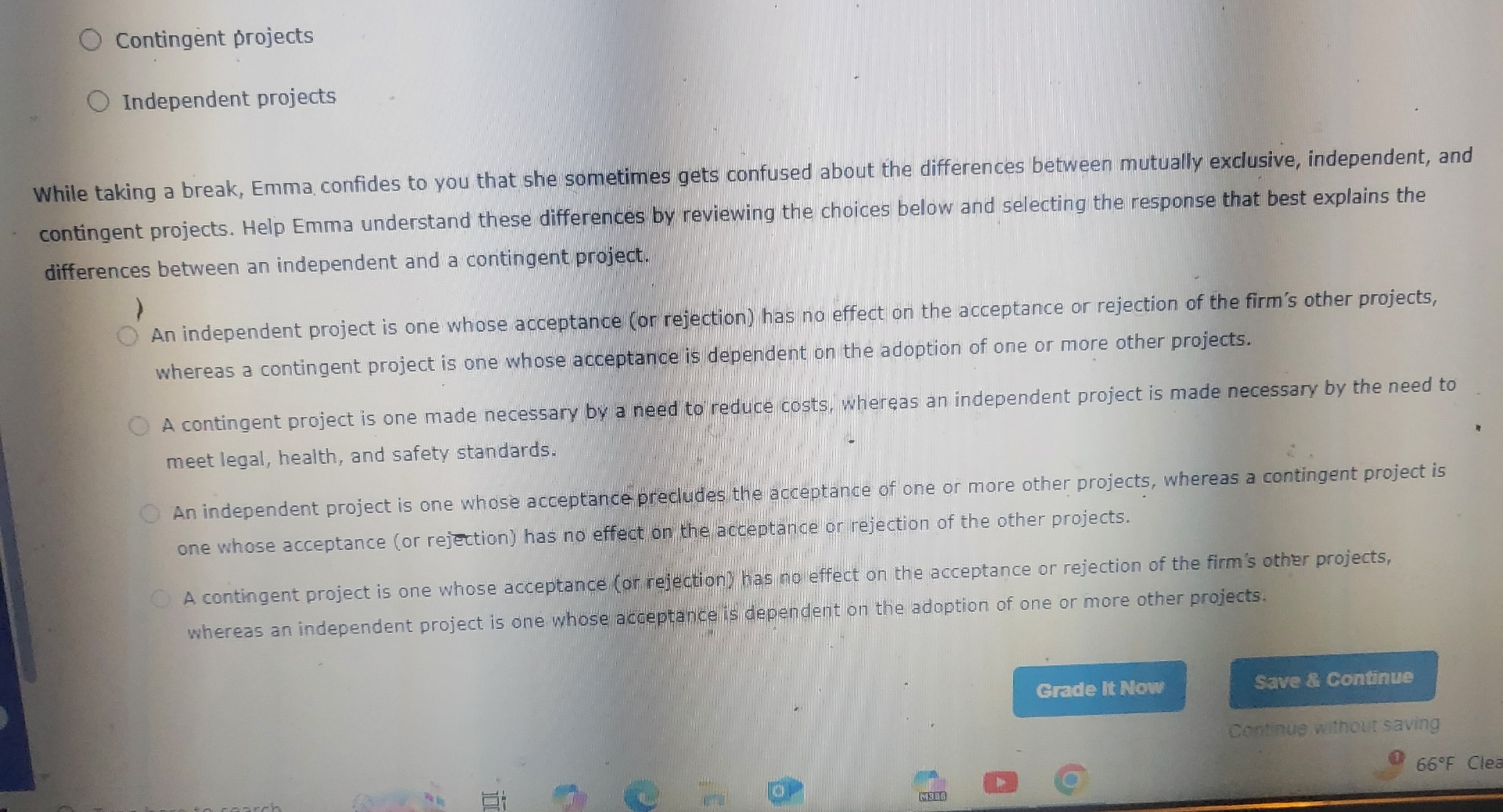 Independent projects While taking a break, Emma