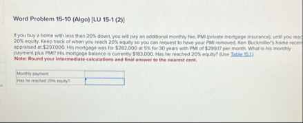 Word Problem 1 5 - 1 0 ( Algo ) [ LU 1 5 - 1 ( 2