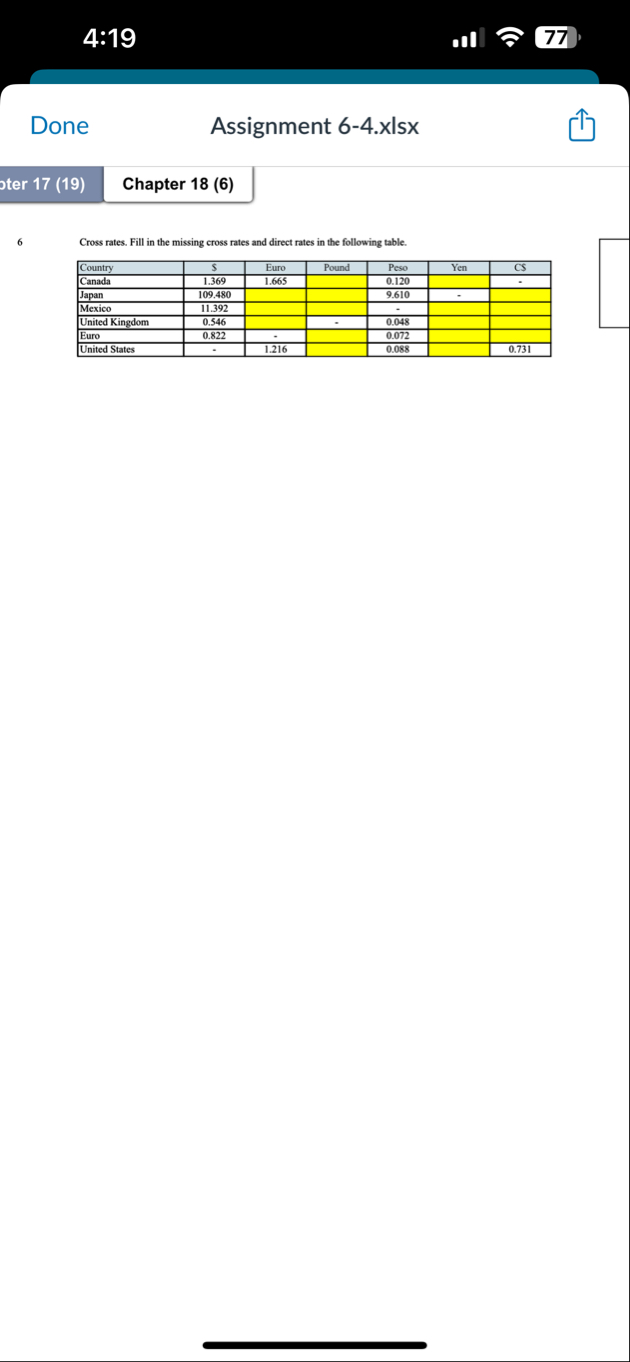 4 : 1 9 . 1 1 7 7 Done Assignment 6 - 4 . xlsx
