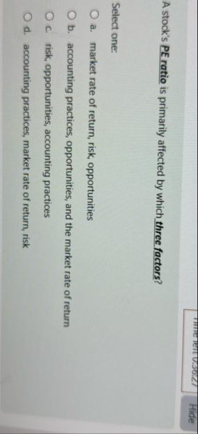 A limit order to buy: Select one: a . is executed