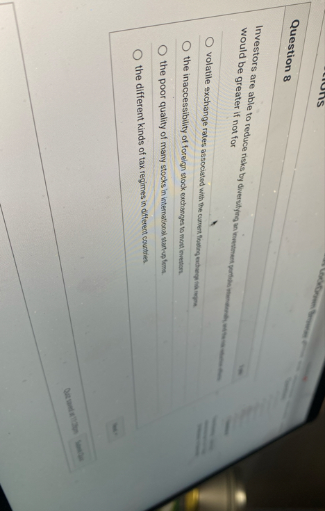 Question 8 would be greater if not for volatile