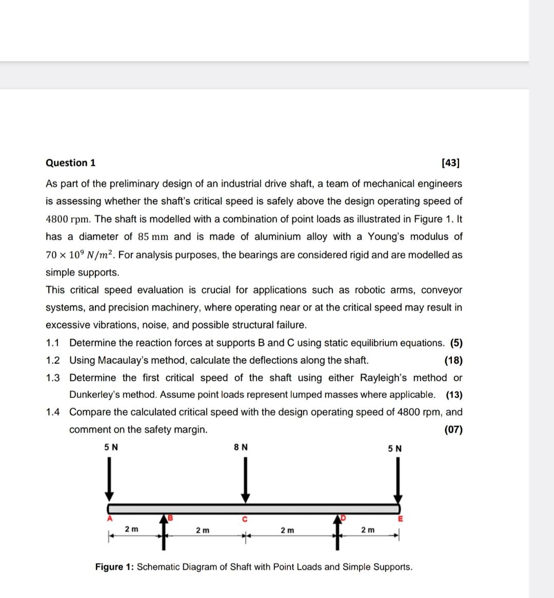 As part of the preliminary design of an