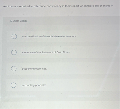 Auditors are required to reference consistency in