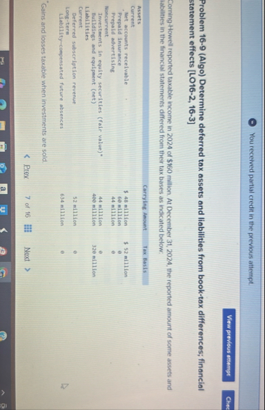 You received partial credit in the previous