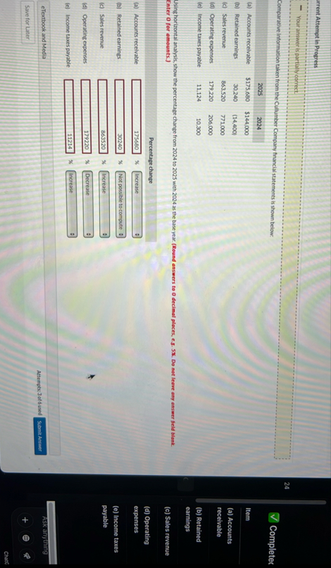 urrent Attempt in Progress Your answer is