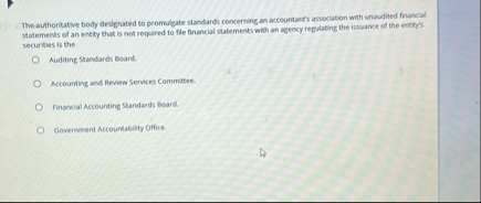 The authoritative body designated to promulgate