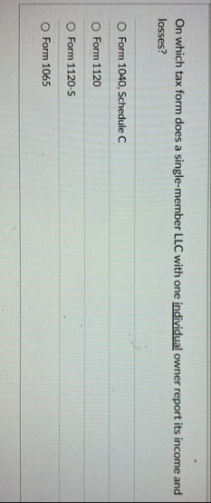 On which tax form does a single - member LLC with
