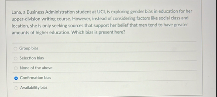 Lana, a Business Administration student at UCI,