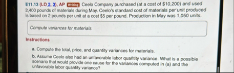 E 1 1 . 1 3 ( LO 2 . 3 ) , AP Wram Ceelo Company