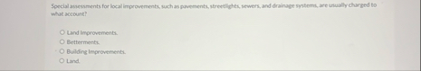 Special asseisments for local improvements, wch