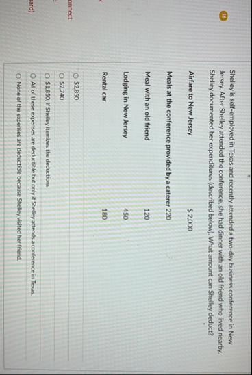 Shelley is self - employed in Texas and recently