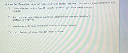 Which of the following is an important