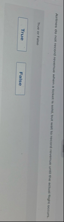 Arlines do not record revenae whern a ticket is