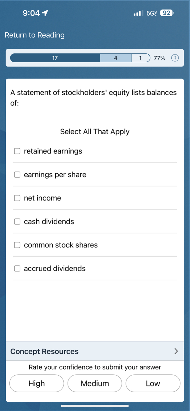 9 : 0 4 uarr 5 G 9 2 Return to Reading 1 7 4 1 7