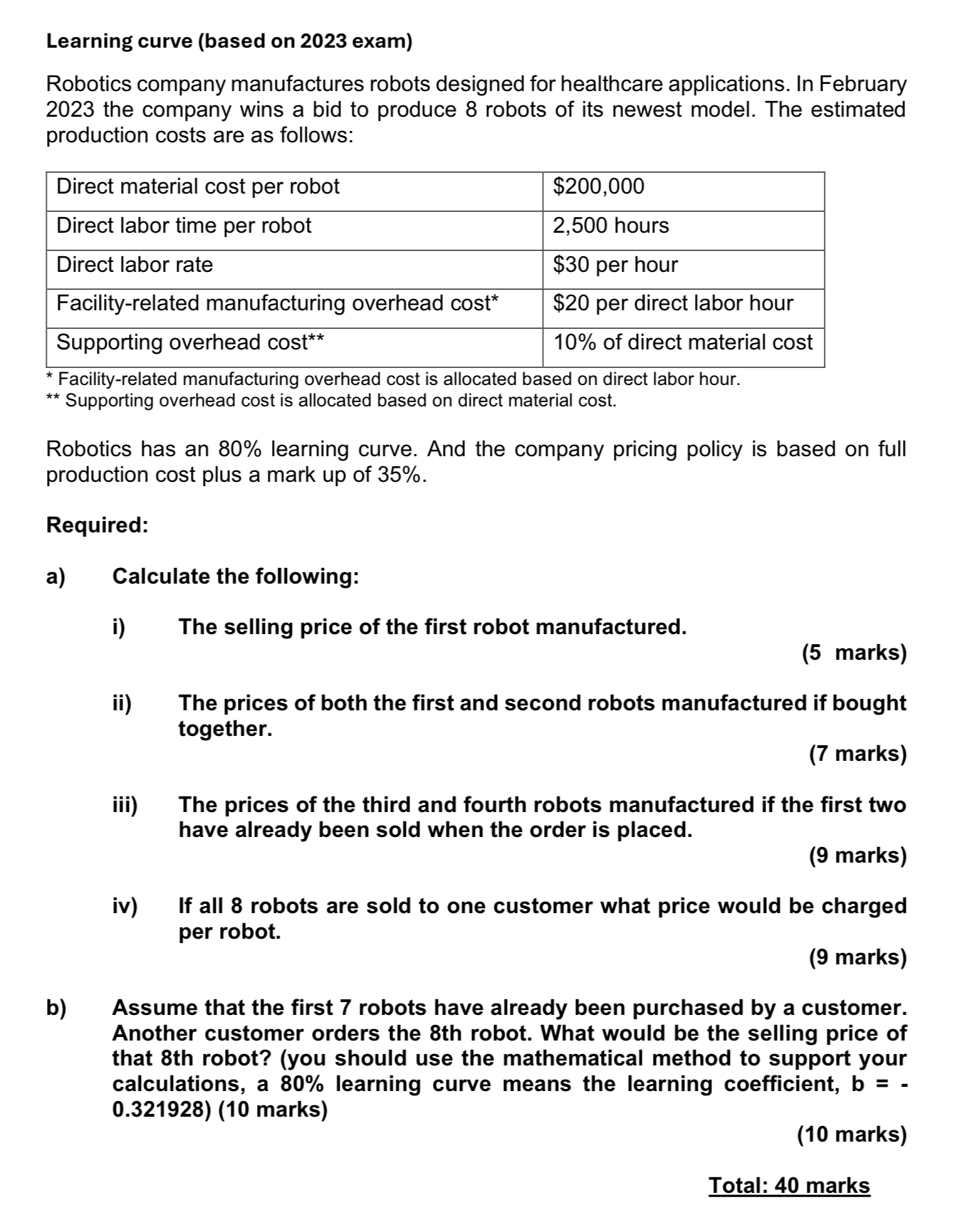 Learning curve ( based on 2 0 2 3 exam ) Robotics