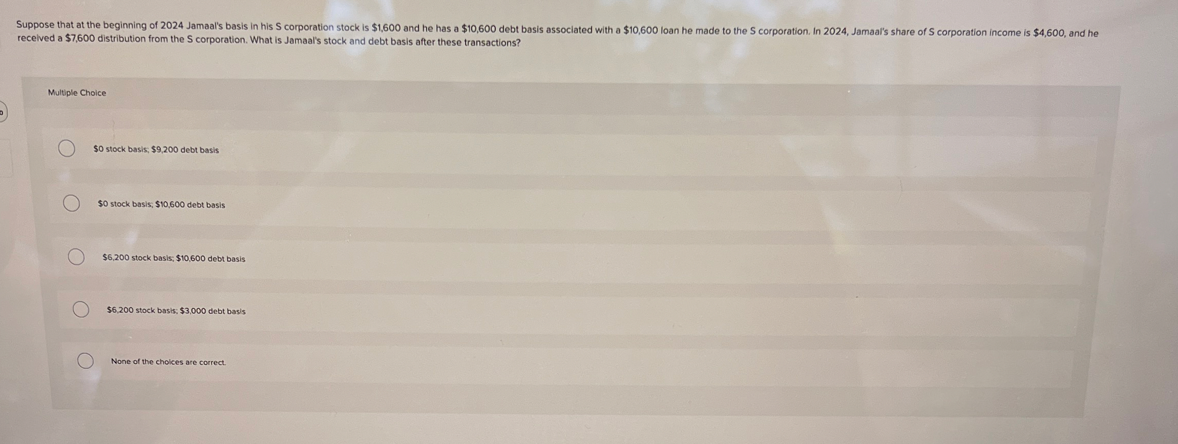 received a $ 7 , 6 0 0 distribution from the S