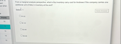 From a marginal analysis perspective, what is the