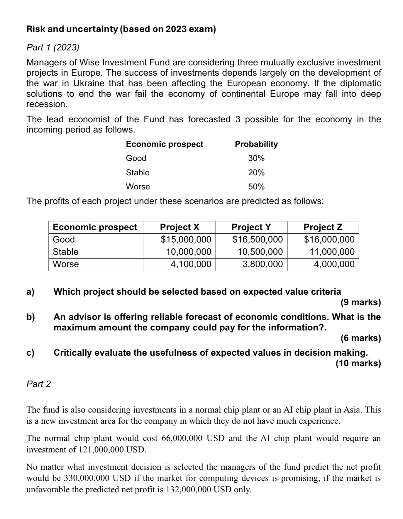  Help me solve this exercise in images except for Part 2