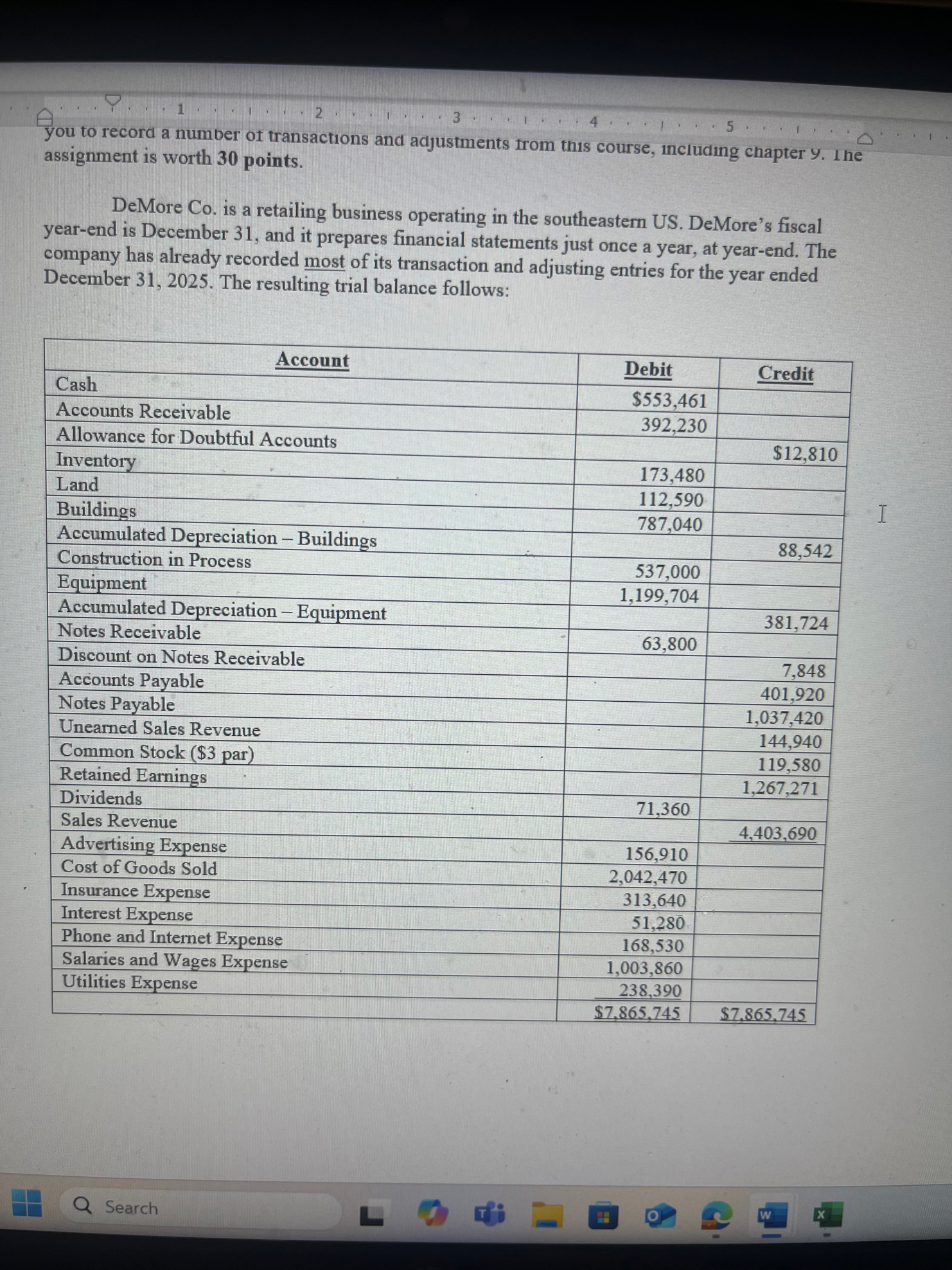 Technical problem # 5 DeMore has not yet recorded