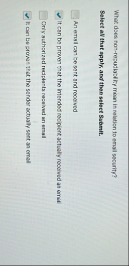 What does non - repudiability mean in relation to