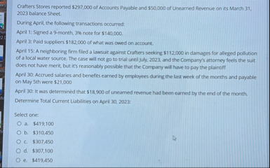 Crafters Stores reported $ 2 9 7 , 0 0 0 of