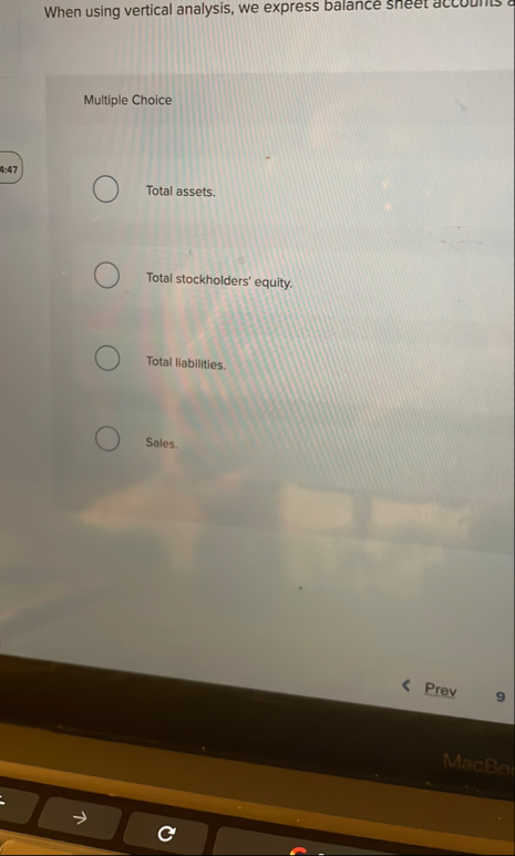 When using vertical analysis, we express balance