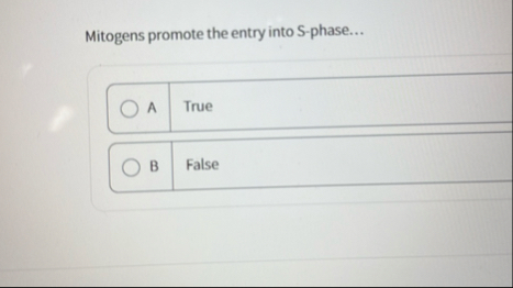 Mitogens promote the entry into S - phase... A