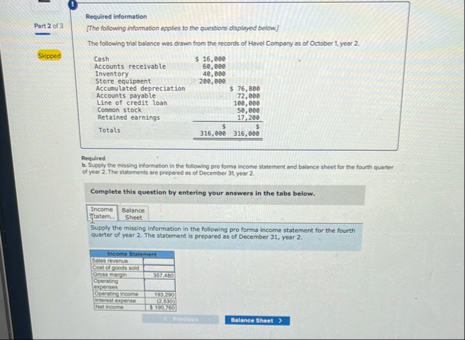 1 Dequired information Part 2 of 3 [ The