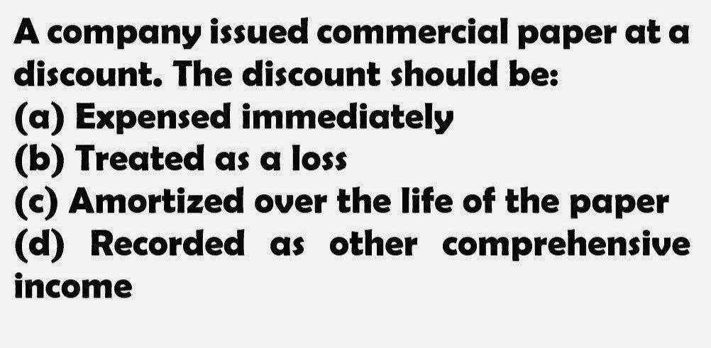 Need answer A company issued commercial paper at