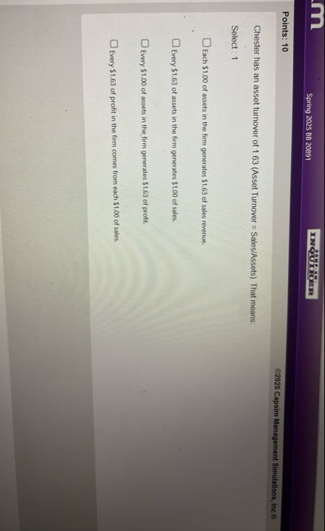 Spring 2 0 2 5 BB 2 0 8 9 1 Points: 1 0 2 0 2 5