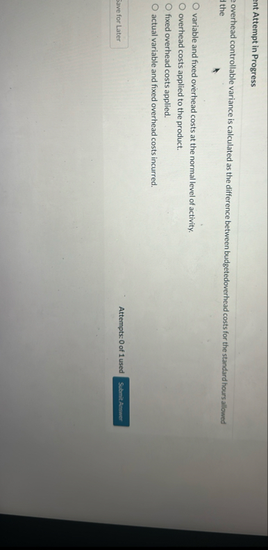 nt Attempt in Progress overhead controllable