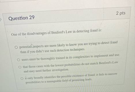 Question 2 9 One of the disadvantages of