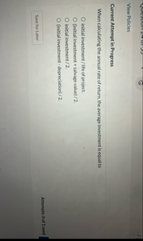 View Policies Current Attempt in Progress When