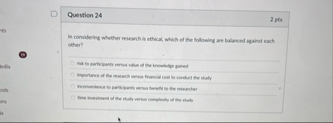 Question 2 4 2 pts In considering whether