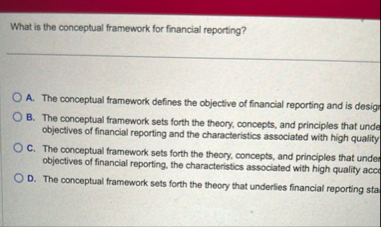 What is the conceptual framework for financial