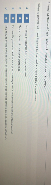 Internal Control and Cash - Control Procedures