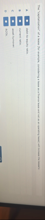 The "capitalization" of a lease ( for example,