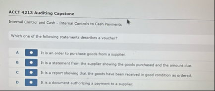 ACCT 4 2 1 3 Auditing Capstone Internal Control