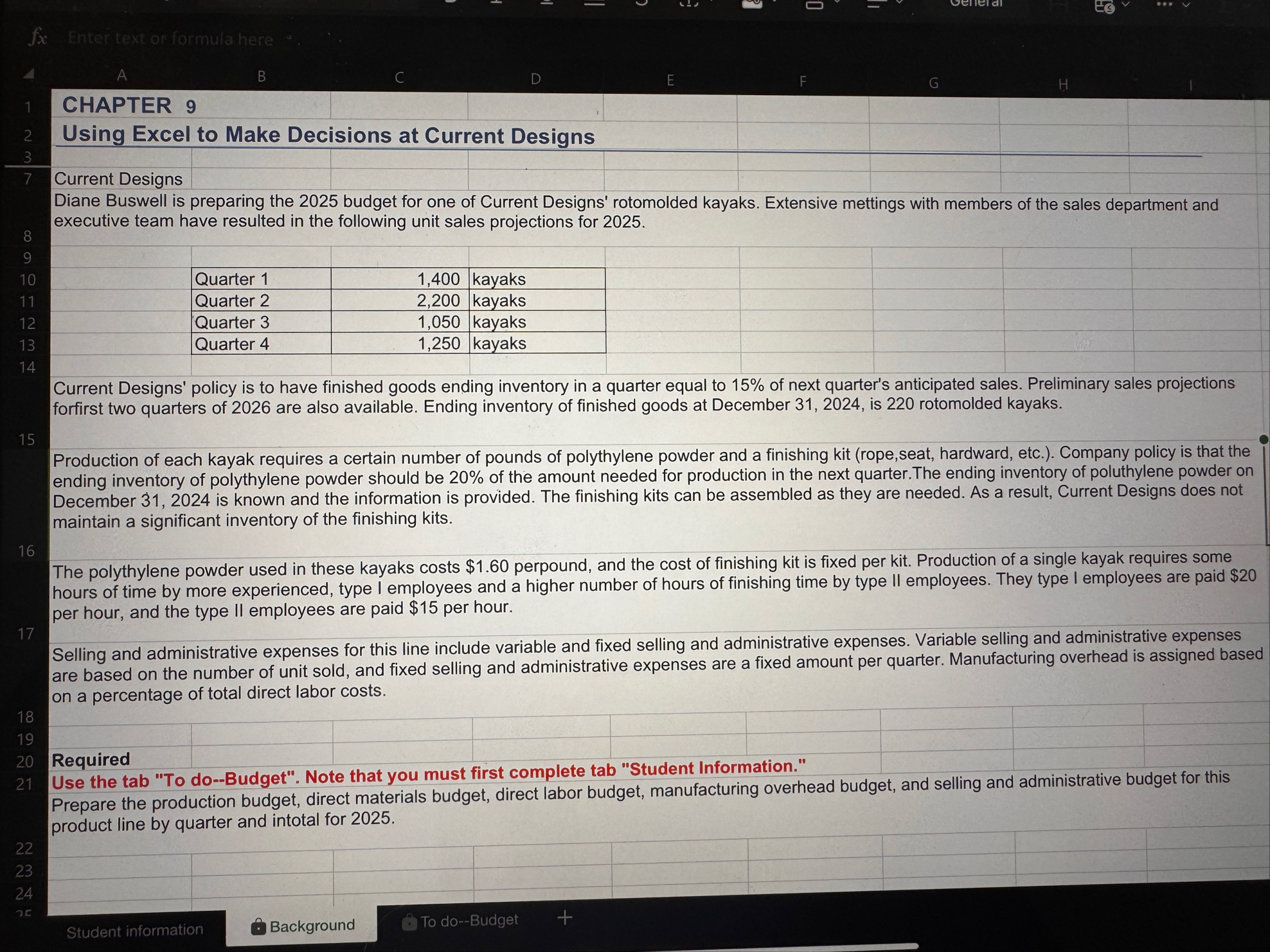 I need the formulas for each cell on excel. Show