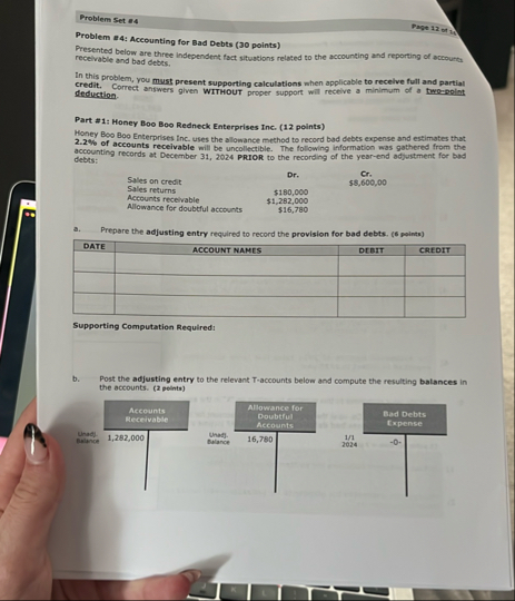 Problem Set 8 4 Problem E 4 : Accounting for Bad