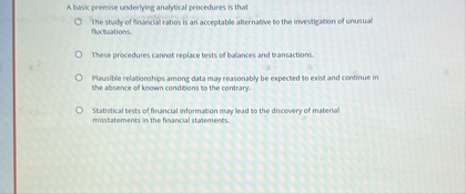 A barkc premise underlying analytical procedures