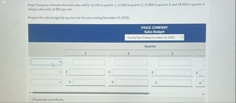 Paige Comparyestinates thut unit ules will be 3 0