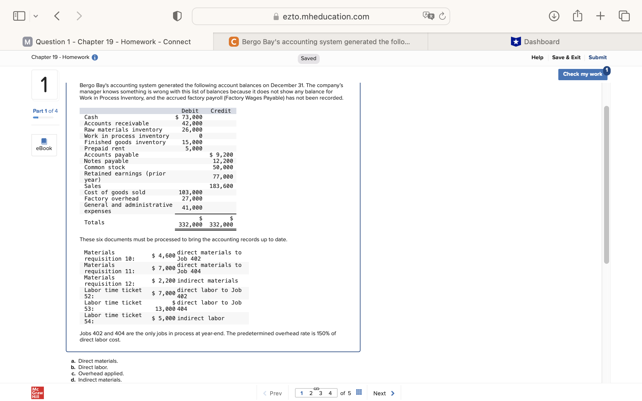 < ezto.mheducation.com + Chapter 19 - Homework