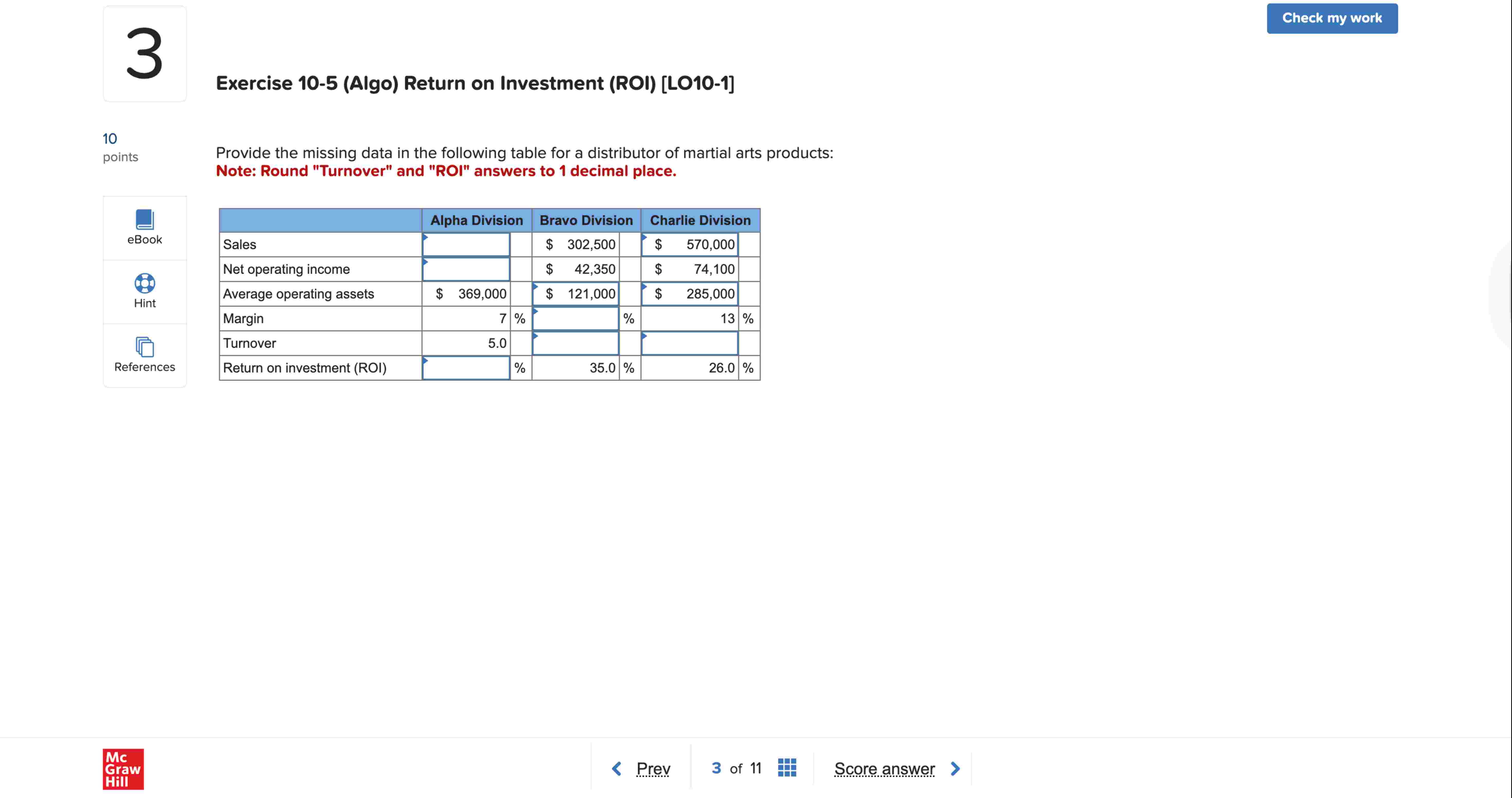 3 Exercise 1 0 - 5 ( Algo ) Return on Investment
